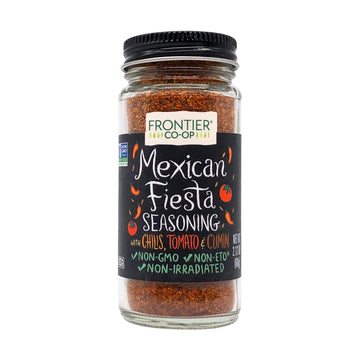 Frontier Co-Op Mexican Fiesta Seasoning, 2.12-Ounce Jar, Chilis, Tomato & Cumin, Hint Of Lemon & Cilantro, Kosher, Non Eto