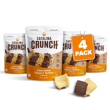 Catalina Crunch Chocolate Peanut Butter High Fiber Cereal 4 Pack | Low Carb, Sugar Free, Gluten Free | Vegan, Plant Based Protein | Breakfast Protein Cereals | Keto Friendly Food