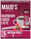 Maud'S Raspberry Chocolate Instant Coffee Packets Single Serve, 26 Ct | Raspberry Choco Latte Flavored Coffee | 100% Arabica Cof