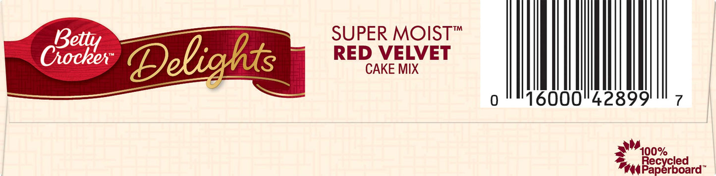 Betty Crocker, Supermoist Cake Mix, Red Velvet, 15.25oz Box (Pack of 6)
