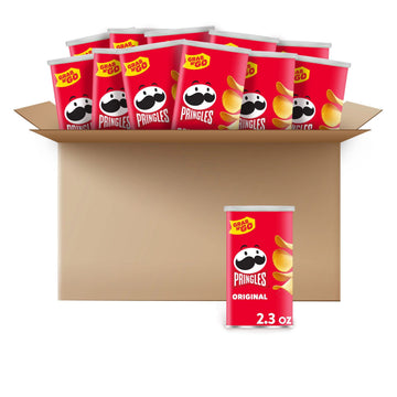 Pringles Potato Crisps Chips, Lunch Snacks, Office and Kids Snacks, Grab N Go, Original (12 Cans)