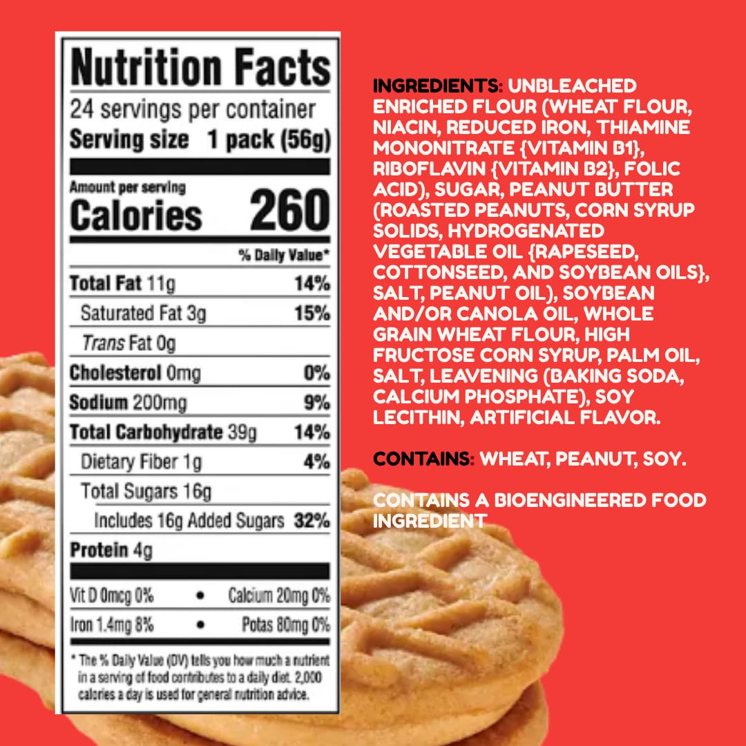 Nutter Butter Cookies - Classic Peanut Butter Sandwich Cookies 24 Pack - Individual Packs for Snack Lovers Crunchy Peanut Butter Flavor Perfect for Sharing Great for Lunchboxes