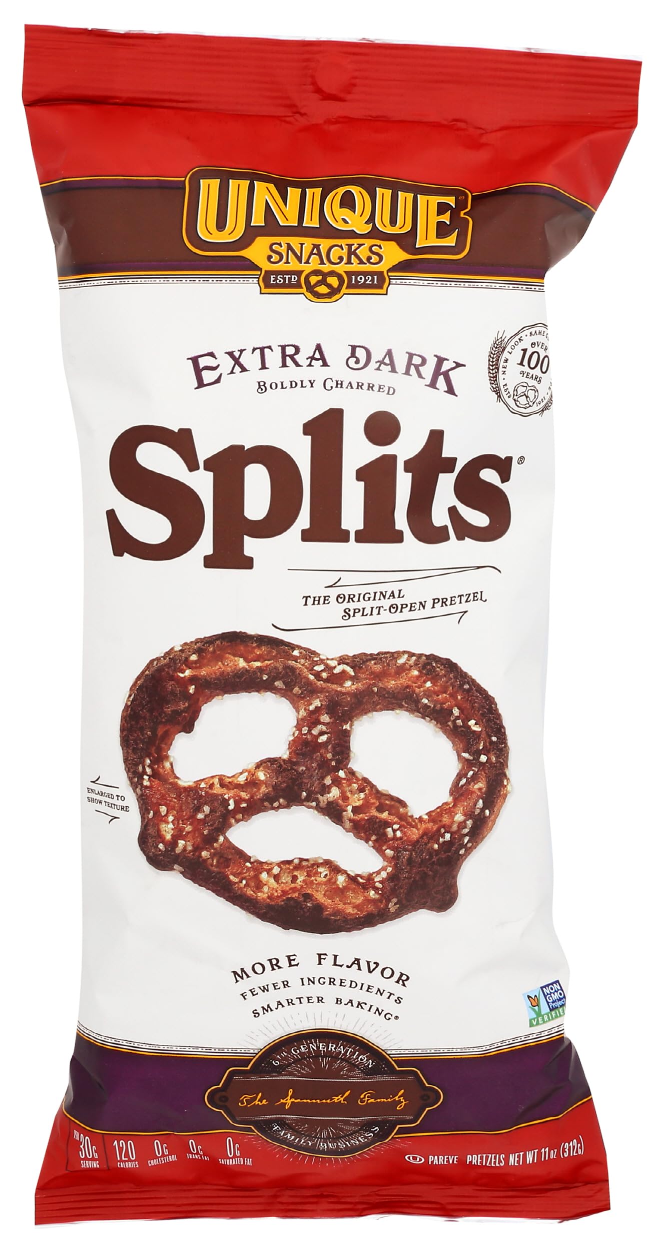 Unique Pretzels Unique Extra Dark Splits Pretzels 11 Oz