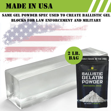 Rooted In Rare Ballistic Gel Powder for Making Ballistic Gel Block or Gelatin Dummy Product of USA 2 Lbs of Calibrated Mix Supports 10% FBI or 20% NATO Blocks