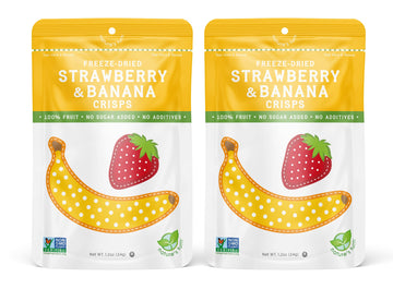 Natures Turn Freeze-Dried Fruit Snacks, Strawberry Banana Crisps, Pack Of 2 (1.2 Oz Each)