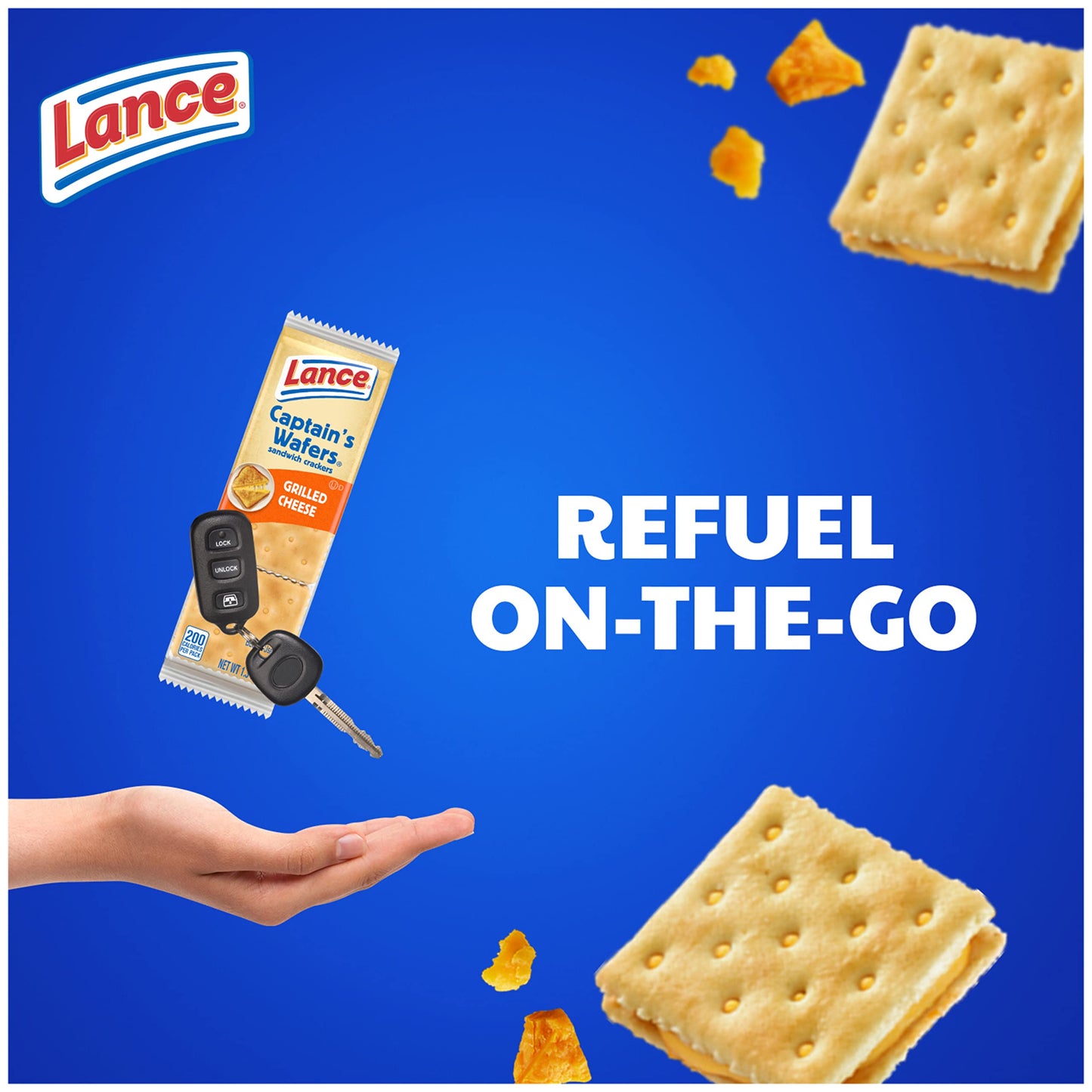 Lance Sandwich Crackers, Captains Wafer Grilled Cheese, 10 Individual Packs, 6 Sandwiches Each
