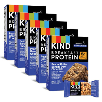 Kind Breakfast, Healthy Snack Bar, Peanut Butter Banana Dark Chocolate, Gluten Free Breakfast Bars, 8G Protein, 1.76 Oz Packs (3