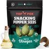 TOP FOX Organic Pop-Roasted Pumpkin Seeds, Salt & Vinegar, 3.5 oz (6 Pack), Gluten Free, Keto & Vegan Friendly Snacks