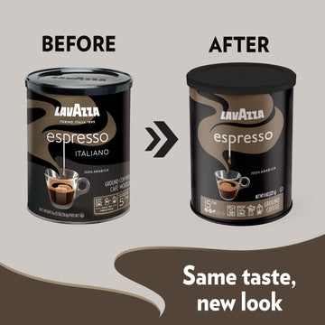 Lavazza Espresso Ground Coffee, Medium Roast, 100% Arabica, 8 oz Tin (Pack of 6)