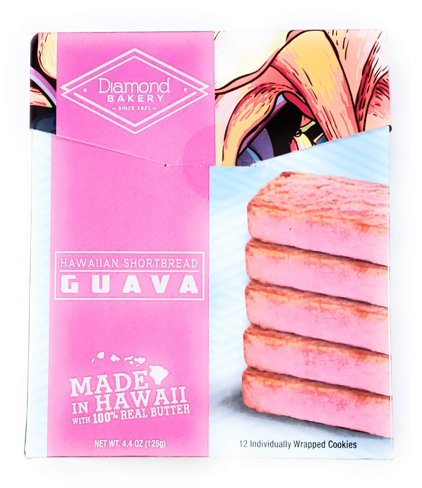 Diamond Bakery Hawaiian Shortbread Guava Cookies 4.4 Oz