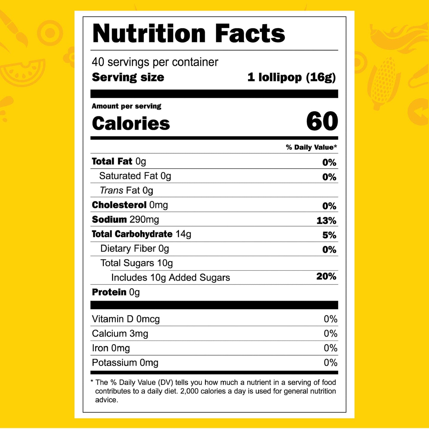 Vero Mango, Chili Covered Mango Flavored Lollipops, 40 Pieces