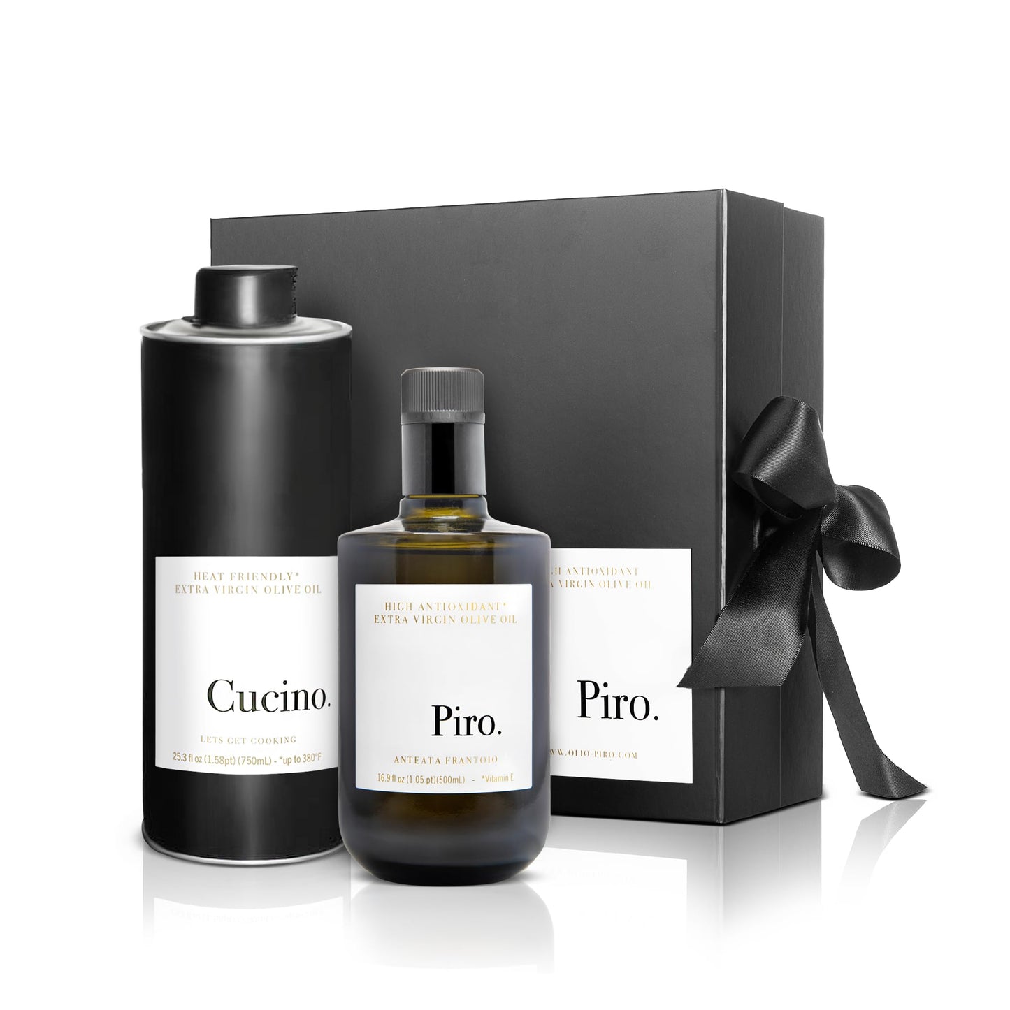 The Essential Duo - Top-Grade Extra Virflavor Blend Olive Oil Gift Set | Piro 500Ml + Cucino 750Ml | Cold-Pressed Early Harvest Italian Evoo | Gourmet Gift For Cooking & Finishing