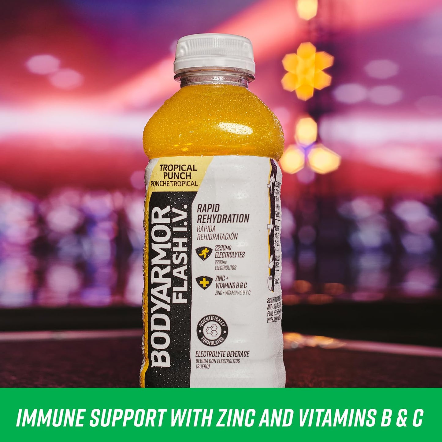 Bodyarmor Flash I.V. Electrolyte Beverage, Tropical Punch, Hydration Drink With Coconut Water For Rapid Rehydration, Post Workout Recovery, 20 Fl Oz (Pack Of 12)