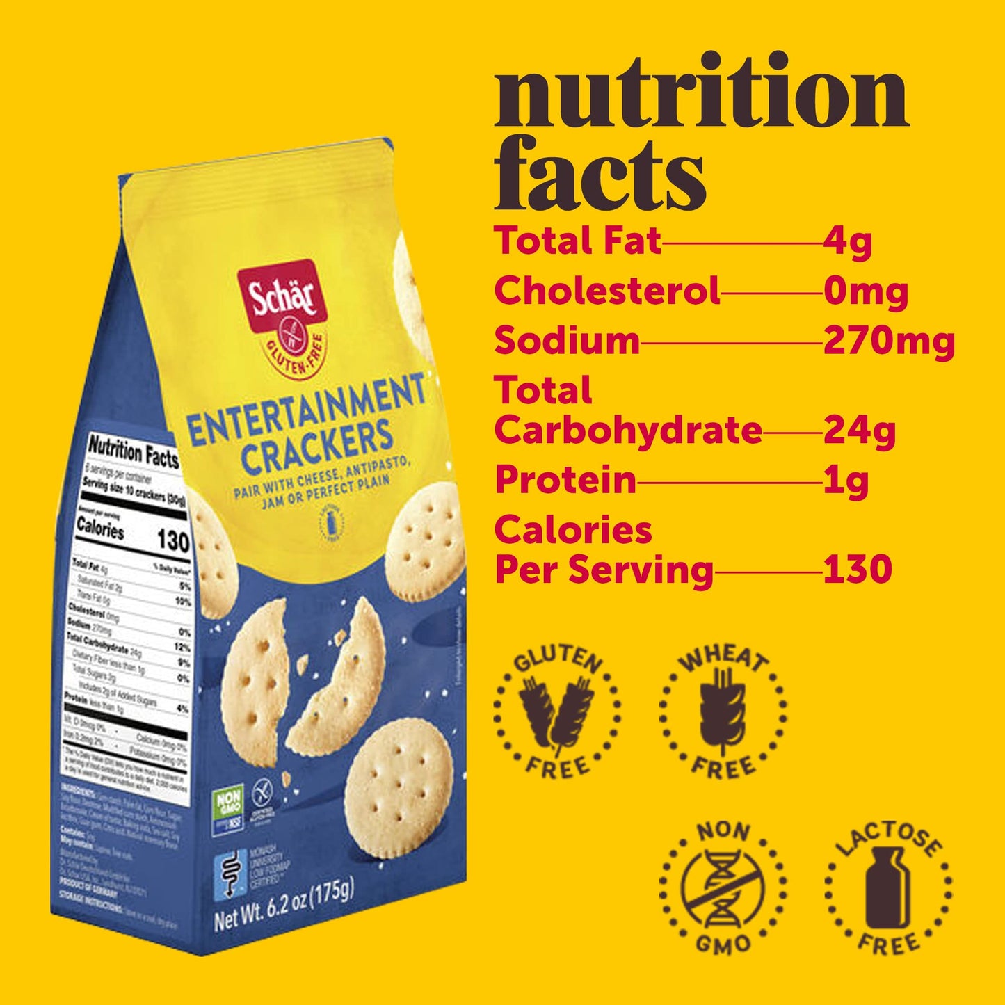 Schar - Crackers Entertain Gluten Free - Case Of 5-62 Oz(D0102H54Vtj)