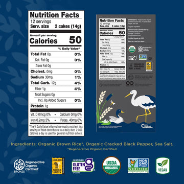 Lundberg Thin Stackers - Rice Cakes, Organic Brown Rice With Organic Cracked Black Pepper And Sea Salt, Healthy Snacks For Adult