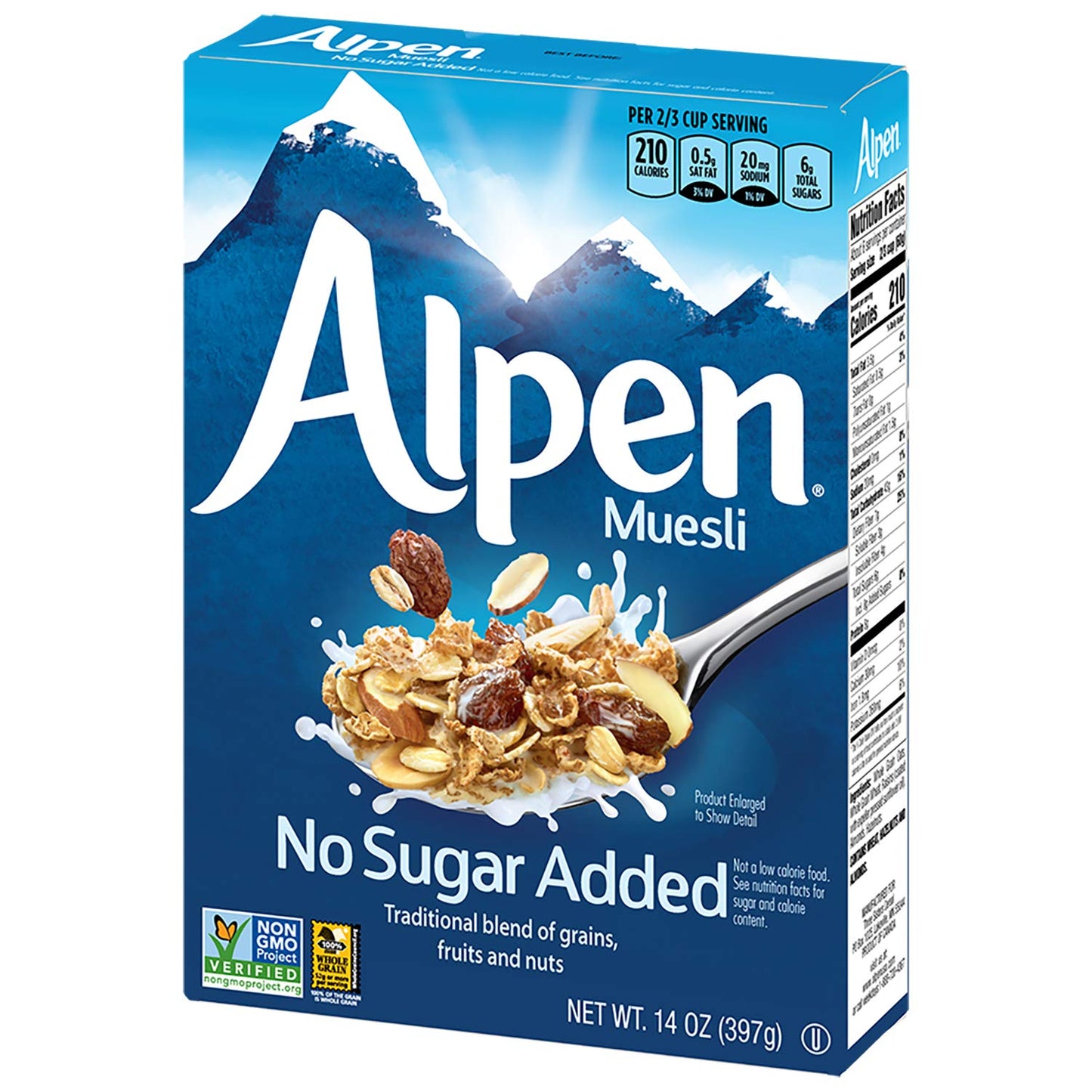 Alpen No Sugar Added Cereal, 14 Ounce, Pack of 12