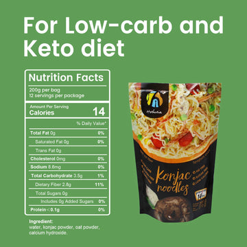 Hethstia Shirataki Noodle Diet Spaghetti Low-Carb Pasta Oat Flavor Plant Based Konjac Noodle Sugar Free, Paleo-Friendly, Gluten-