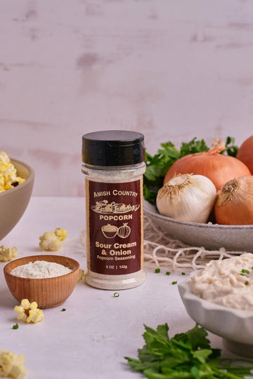 Amish Country Popcorn | Sour Cream and Onion Popcorn Seasoning - 5 oz | Old Fashioned, Non-GMO and Gluten Free (5 oz)