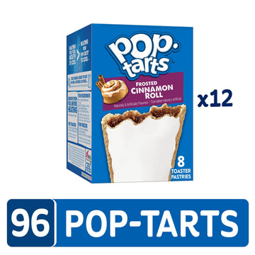 Pop-Tarts Toaster Pastries, Breakfast Foods, Kids Snacks, Frosted Cinnamon Roll (12 Boxes, 96 Count)