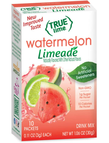 True Lime, Watermelon Limeade Drink Mix 10 packets (Pack of 6)