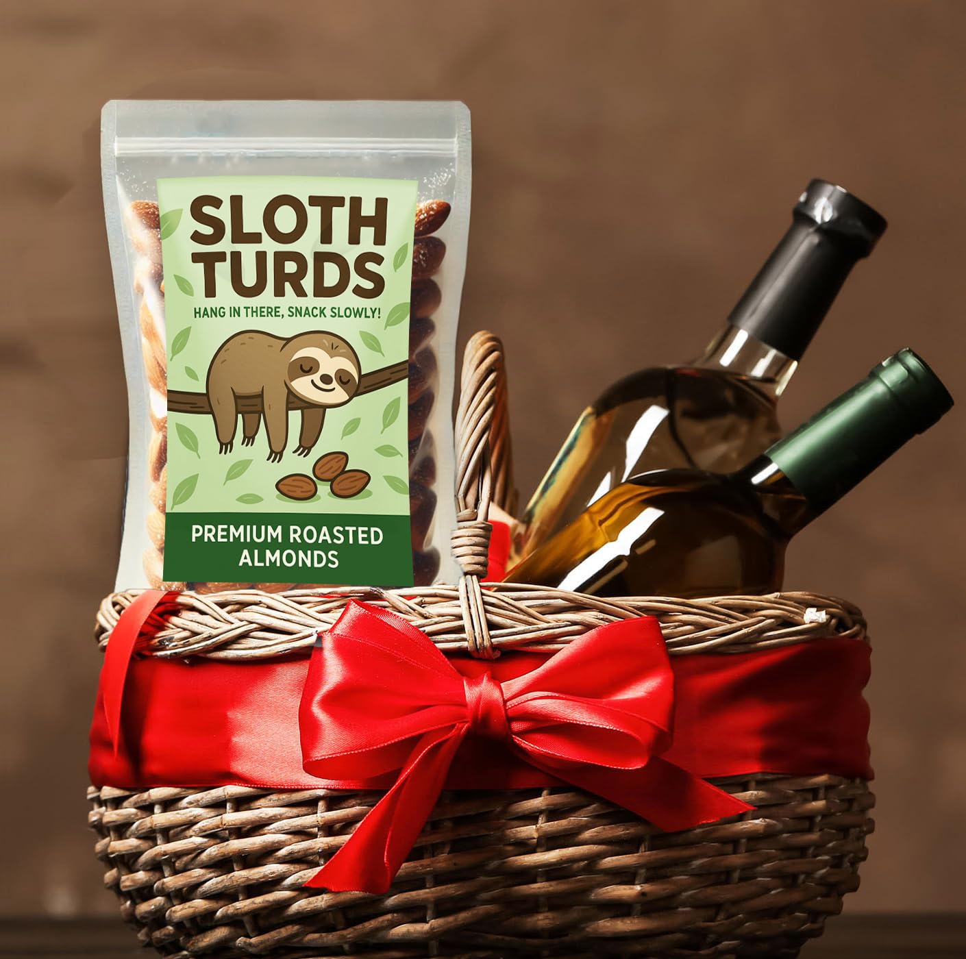 Sloth Turds Slow-Roasted Almonds - Hilarious Gag Gift For Men And Sloth Lovers, Perfect For Funny Easter Basket Stuffers And Chr