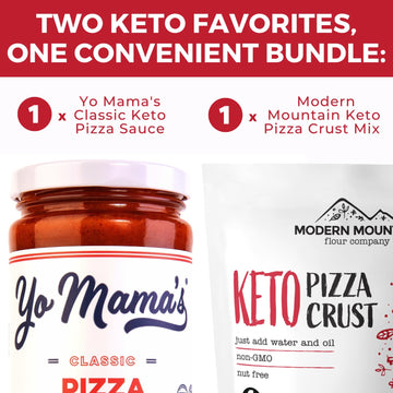 Yo Mama s Keto Pizza Sauce & Keto Pizza Crust Bundle - Just 2g Net Carbs Per Serving - The Easy Keto Pizza Night Kit - Incredib