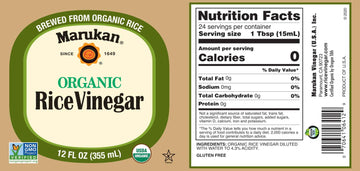 Marukan Organic Unseasoned Rice Vinegar, 12 Ounce Glass Bottle (Pack of 1)
