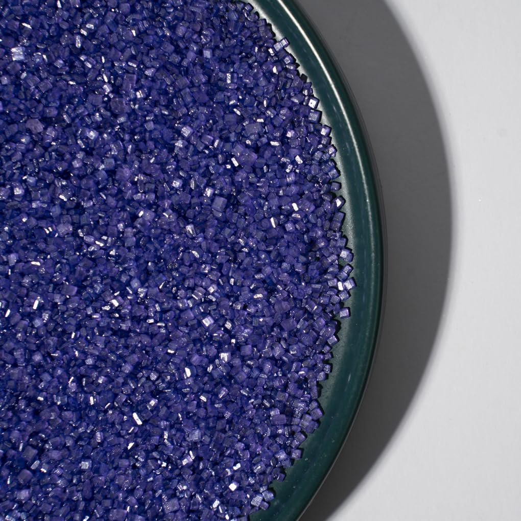NIPEOR Purple Sanding Sugar Sprinkles for Cakes, Cupcakes, Cookies - Edible Sugar Crystals for Decorating