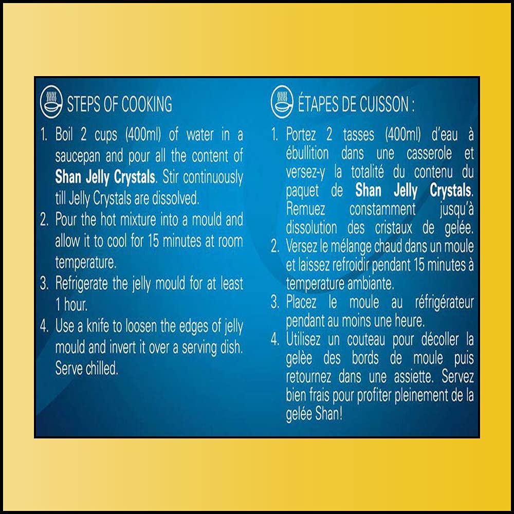 Shan Jelly Crystals Orange - Quick & Easy Jello - Vegetarian - Pack of 3 (2.82 oz each)