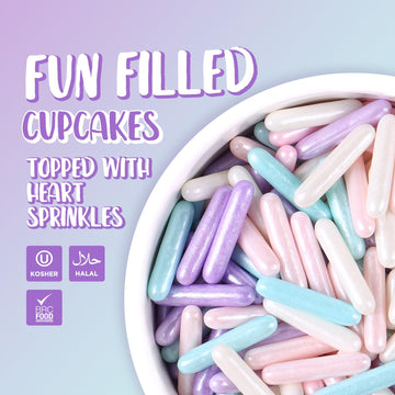 Sprinkles For Cake Decorating 4.2 Ounce Edible Sugar Rods Sprinkles For Cookie Decorating, Cupcake Topper, Ice Cream, Candy, Cho