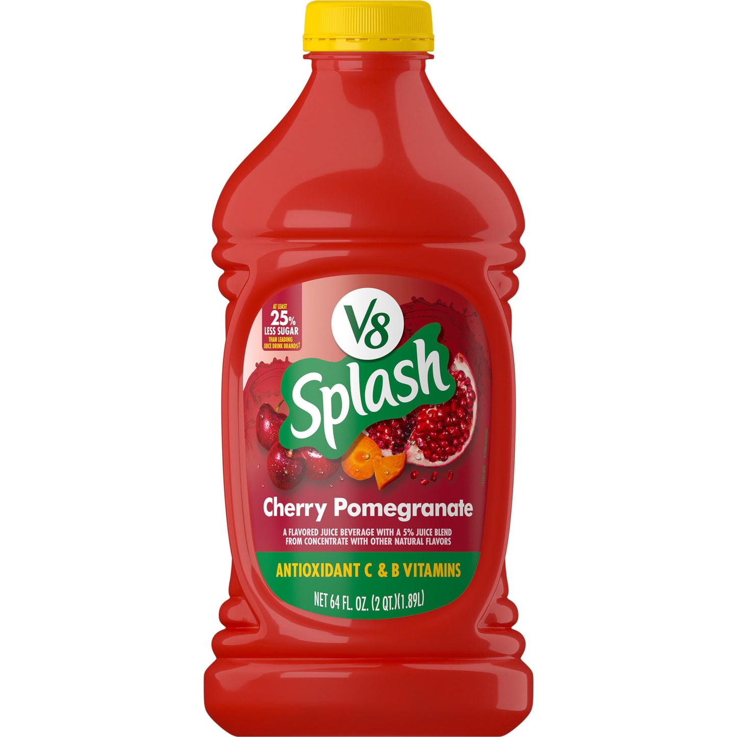 V8 Splash Cherry Pomegranate Flavored Juice Beverage, 64 Fl Oz Bottle