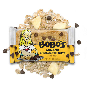Bobos Oatmeal Bars, Banana Chocolate Chip, Gluten Free Vegan, Pack of 12, 3 Ounce