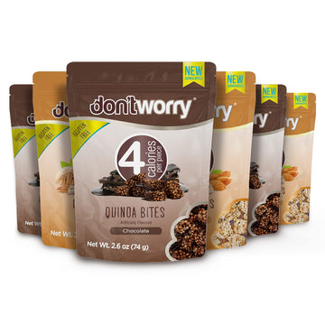 Don'T Worry Chocolate Quinoa Bites - Low Calorie Snacks, Only 4 Calories Per Piece!, Healthy Chocolate Granola Bars, Low Carb Qu