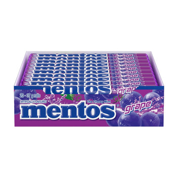 Mentos Grape Flavor Chewy Candy - 20 Rolls (37.5g/1.3oz each) - Imported from Canada - Perfect for Sharing and Snacking