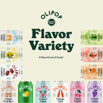 Olipop - Taste Test Pack, 12-Flavor Soda Variety Pack, Healthy Soda, Prebiotic Soft Drinks, Supports Digestive Health & Gut Heal