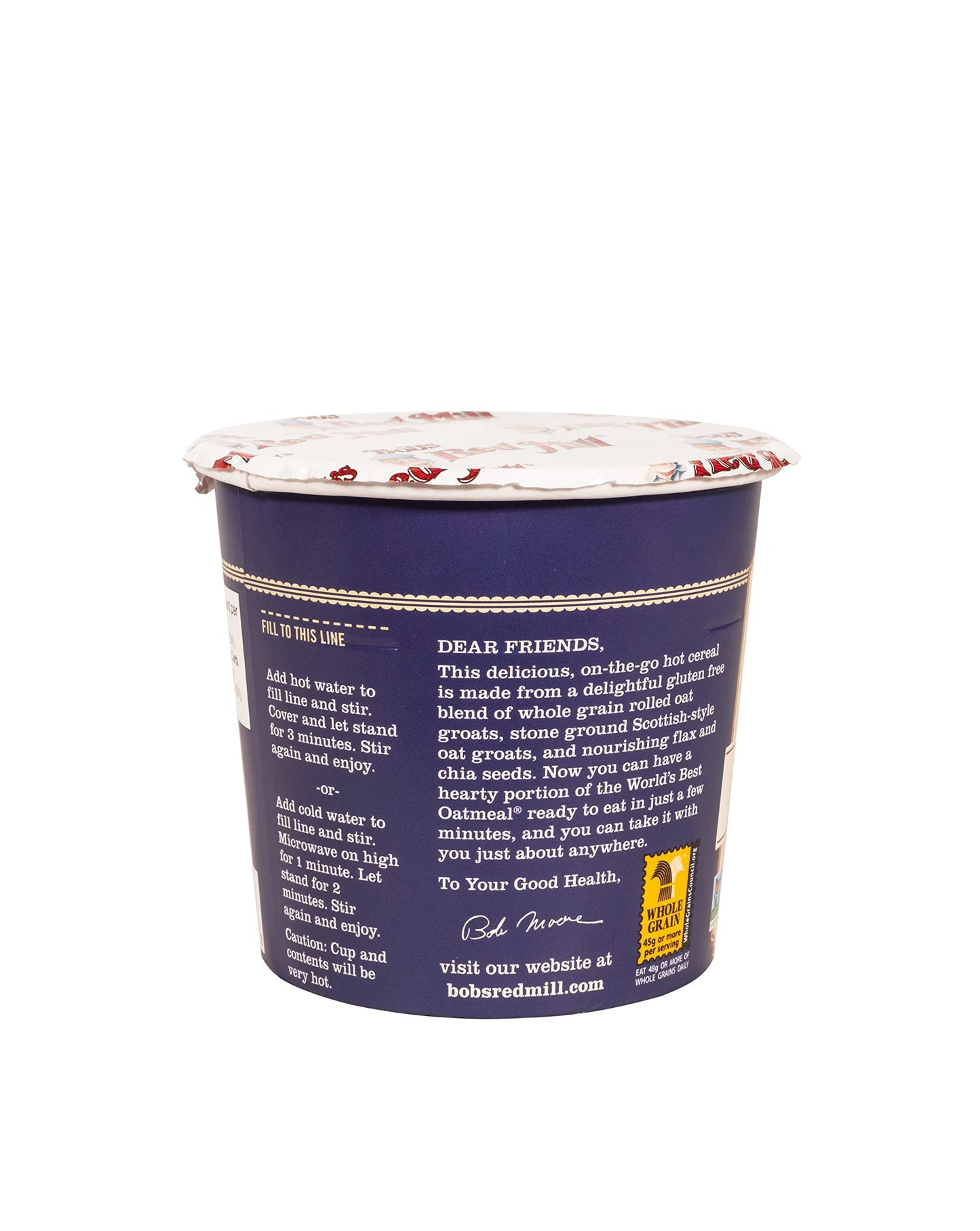 Bob'S Red Mill Gf Oatmeal Cup, Blueberry & Hazelnut, 2.5 Ounce Cup (Pack Of 12), Gluten Free, Non-Gmo, Whole Grain, Kosher