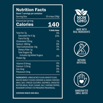 John Wm. Macy - Asiago & Cheddar Cheese Crisps - Hand Crafted, Non GMO, and Nothing Artificial - Made with Real Cheese - 11 oz.