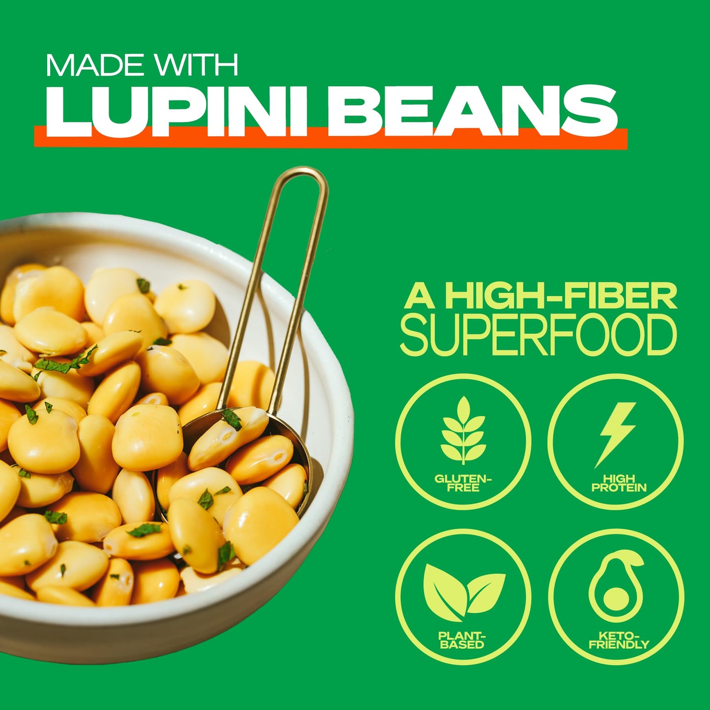 Kaizen Low Carb Keto Pasta Lumache - High Protein (20G), Gluten-Free, Keto-Friendly (6G Net), Plant-Based Lupini Noodles With Hi