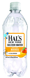 Hal'S New York Seltzer Carbonated Mango Flavored Sparkling Water, Zero Sugar, Zero Calorie, Zero Carbs, 20 Fl Oz (Pack Of 24)