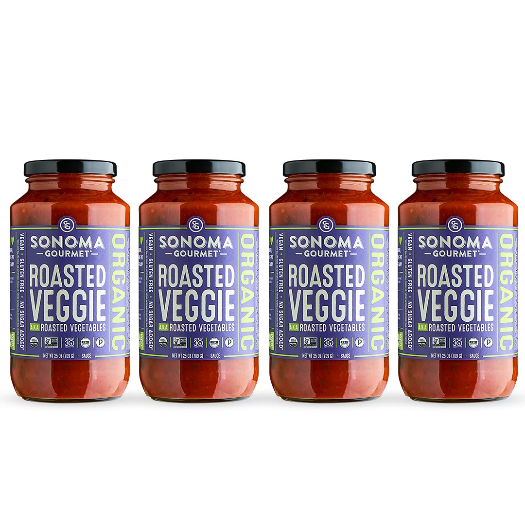 Sonoma Gourmet Roasted Veggies Pasta Sauce | Usda Organic, Non-Gmo, Gluten-Free And No Sugar Added | Made With Fresh Ingredients