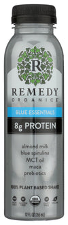 Remedy Organics Blue Essentials 12 Fl Oz | Plant Based Protein Shakes, Ready to Drink | USDA Organic, Gluten Free, Dairy Free, S