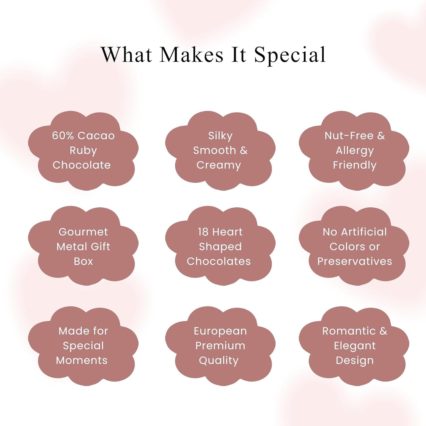 Andy Anand Gluten Free Ruby Chocolate Hearts Truffles 18 Pc – 60% Cacao, Nut Free, Gourmet Metal Box, Silky Rich Gift for White Chocolate Lovers