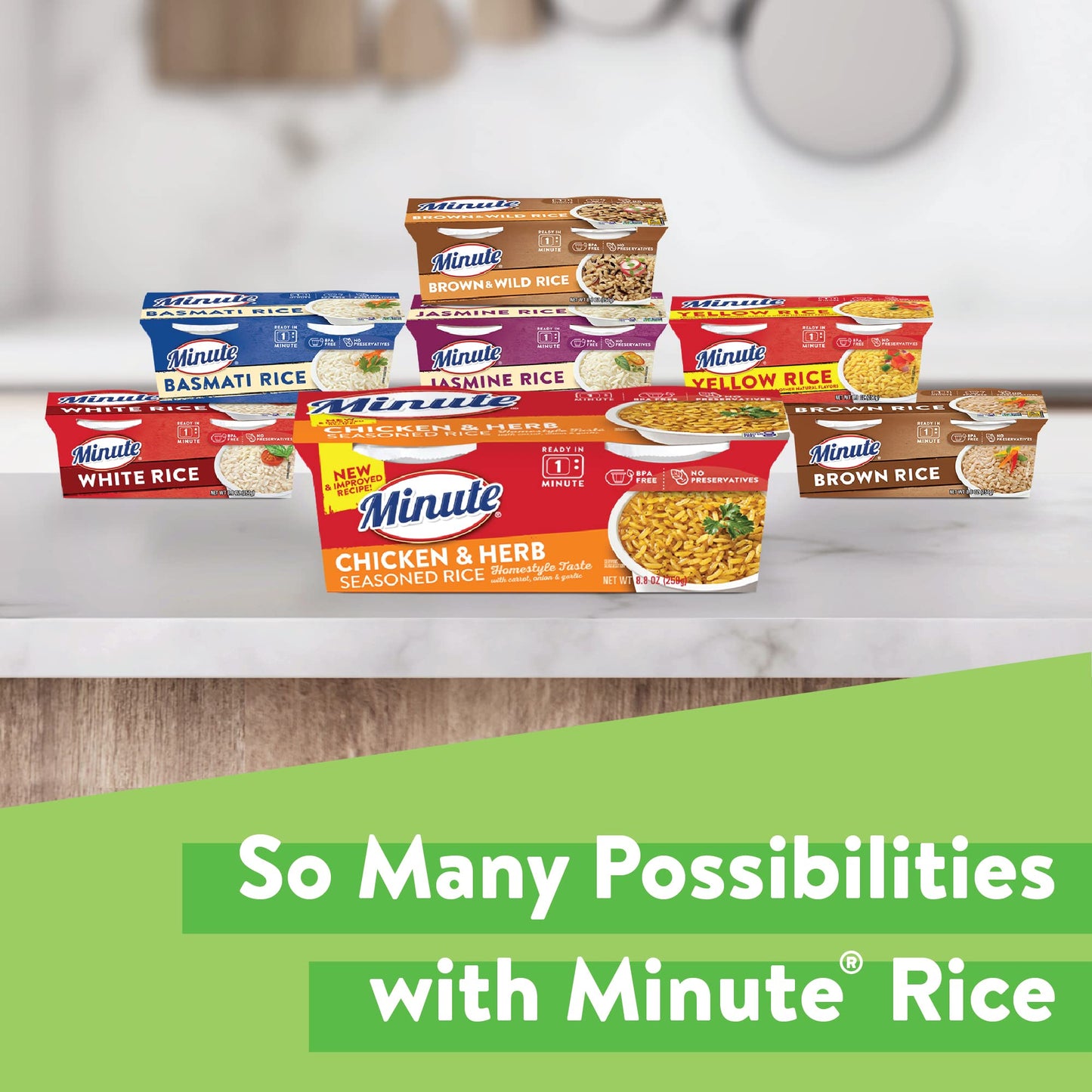 Minute Ready-to-Serve Chicken-and Herb-Flavored Rice, Microwavable Rice Cups, 8.8-Ounce Cups (Pack of 8)