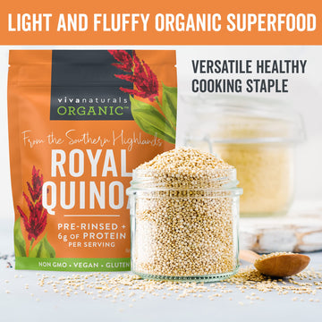 Viva Naturals Organic Quinoa, 4 Lb - Plant Based Protein, Fiber And Iron - Pre-Washed Whole Grain Rice And Pasta Substitute For