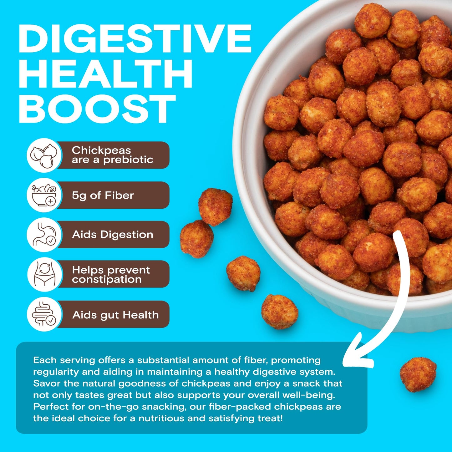 Biena Chickpea Snacks - Crunchy Roasted Chickpeas - High Fiber Protein Snacks For Adults And Kids - 8-Pack, 5 Ounce - Barbecue