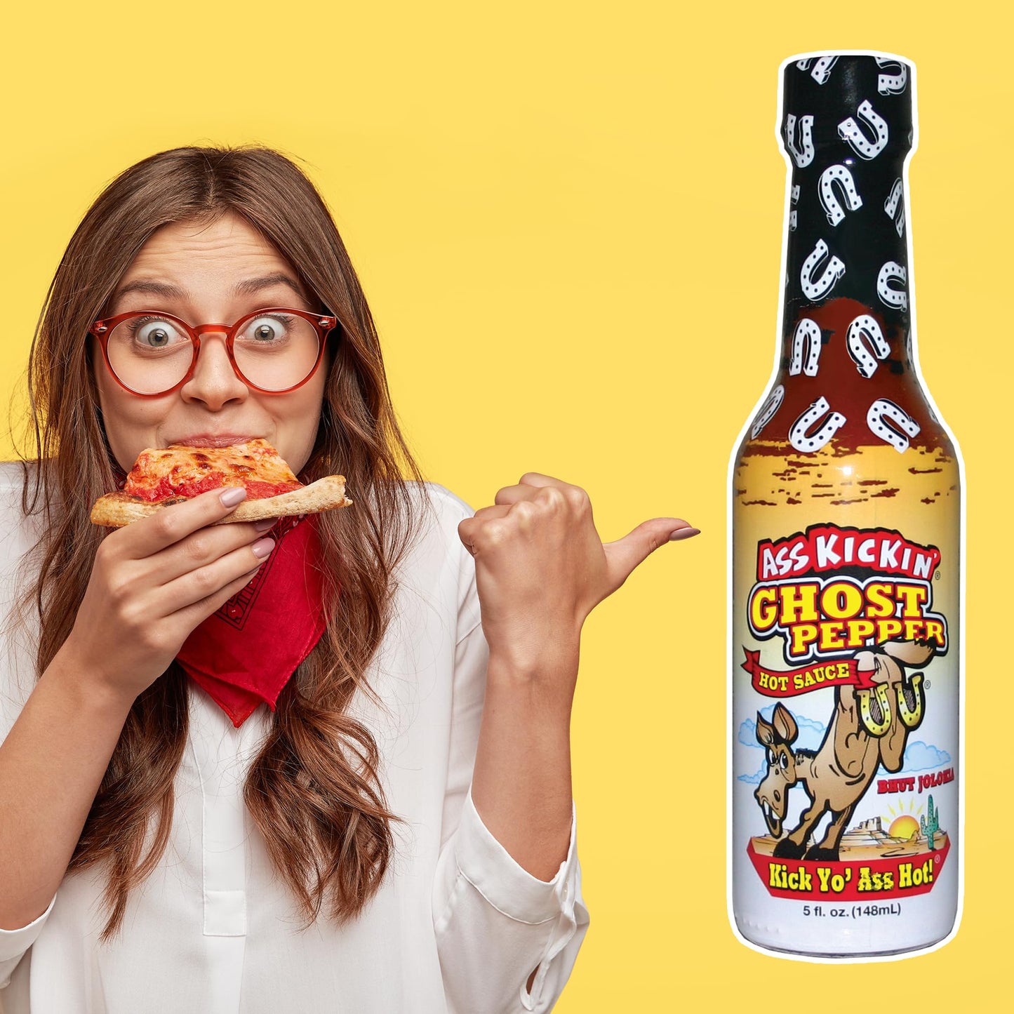 ASS KICKIN Ghost Pepper Hot Sauce - Premium Gourmet - 5 Fl Oz - Model AK817