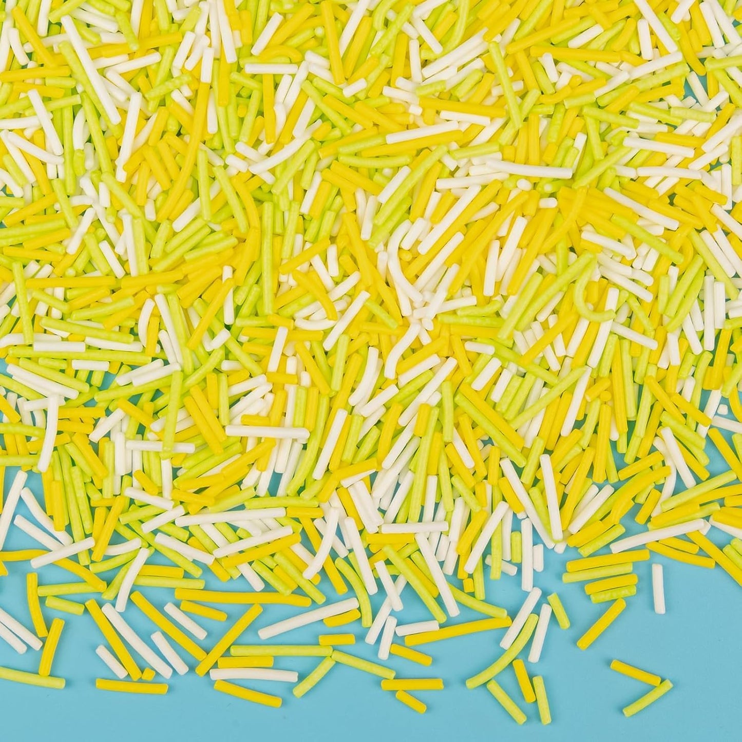 Twisweet Spring Sprinkles, Edible Yellow White Green Sprinkles for Cake Decorating, Spring Jimmies Sugar Sprinkle, Confetti Baki