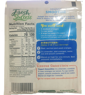 Concord Orange Smoothie Mix, 2-Ounce Packages (Pack Of 18 )
