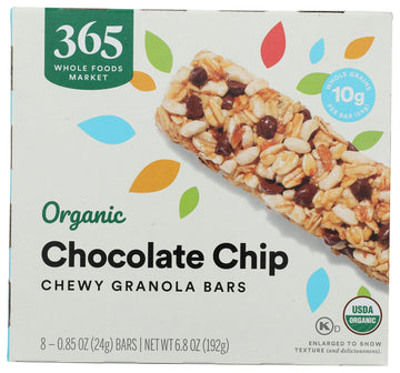 365 by Whole Foods Market, Organic Chocolate Chip Granola Bar, 8 Count, 6.8 Ounce