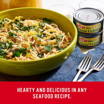 Snows Wild Caught Minced Clams, 6.5 oz Can, 5g Protein, Gluten Free, Keto Friendly, 99% Fat Free